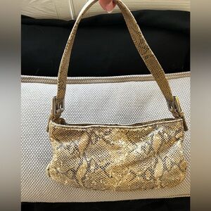 Snakeskin Pattern Tan Shoulder Bag